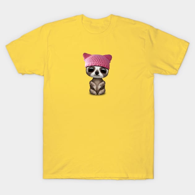 Cute Baby Sloth Wearing Pussy Hat T-Shirt by jeffbartels